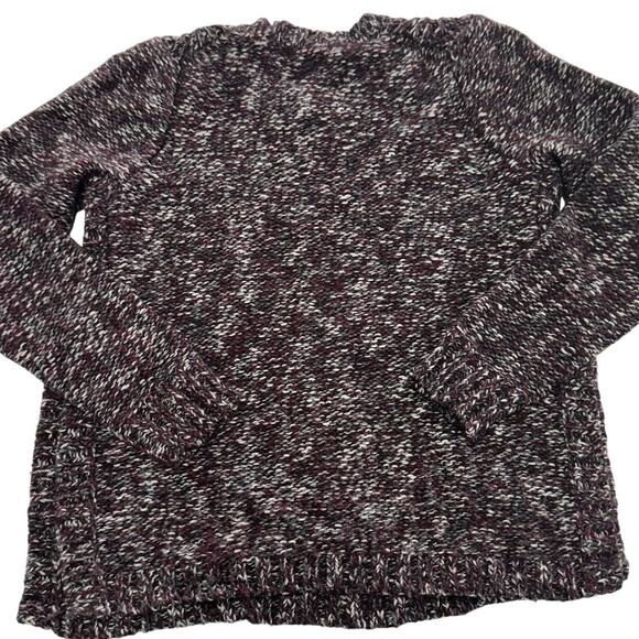 Madewell Sweater Womens Small Purple Marled Firelight Cable Knit Side Slit - Picture 6 of 10